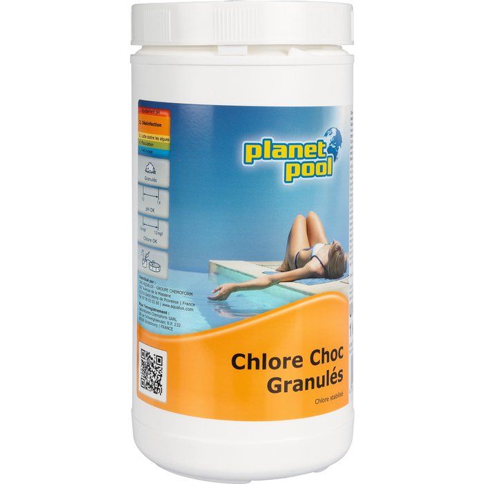 Chlore choc granulés Planet pool - Poids 1 kg