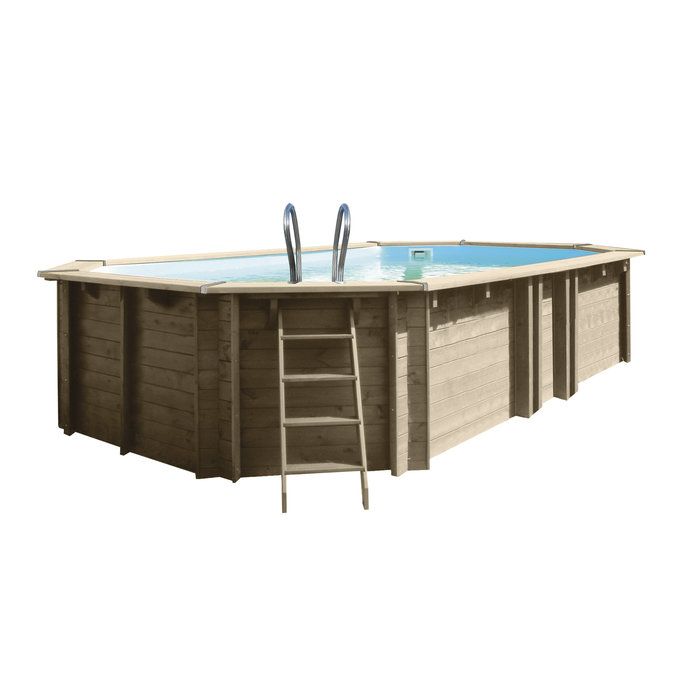 Piscine bois ovale Vermela - 6,72 x 4,72 x H. 1,46 m