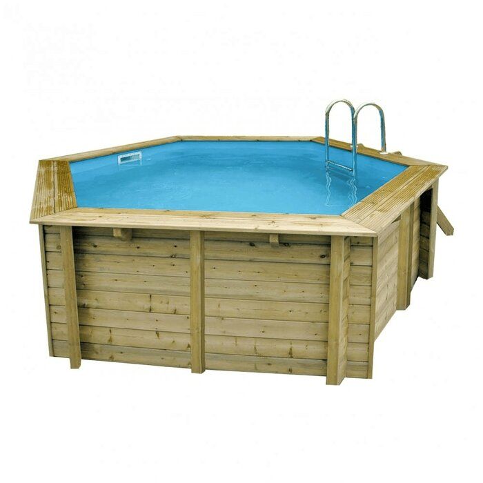 Piscine bois ronde Azura Ø 4,10  x H. 1,20 m - Bâche incluse