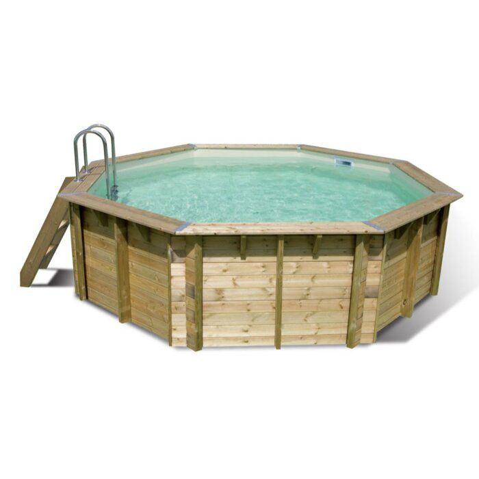 Piscine bois ronde Océa Ø 4,30 x H. 1,20 m - Liner beige