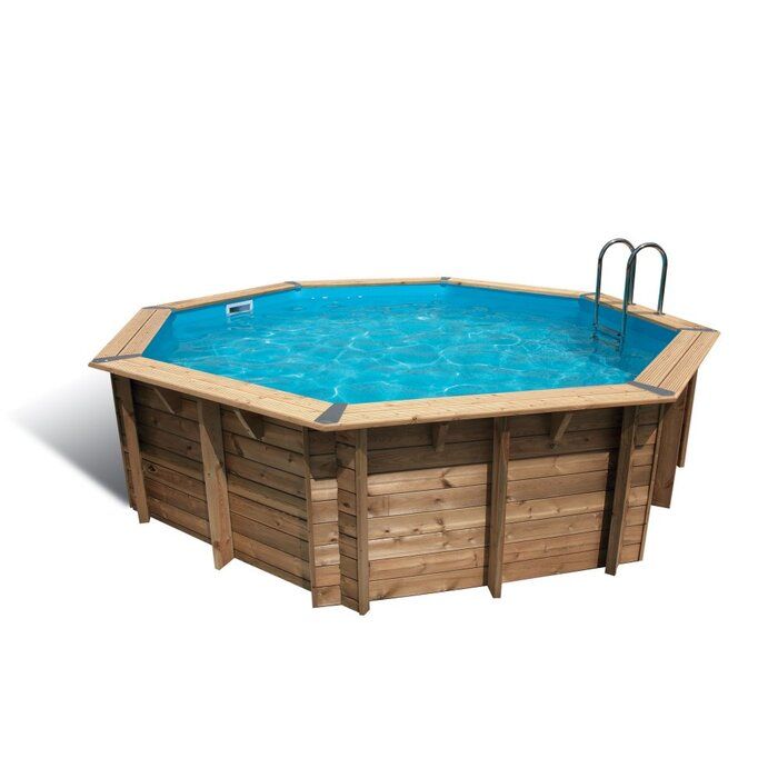 Piscine bois ronde Océa Ø 5,10 x H. 1,20 m - Liner bleu