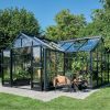 Serre Orangerie Juliana - 21,5 m² - Verre trempé - Anthracite/Noir