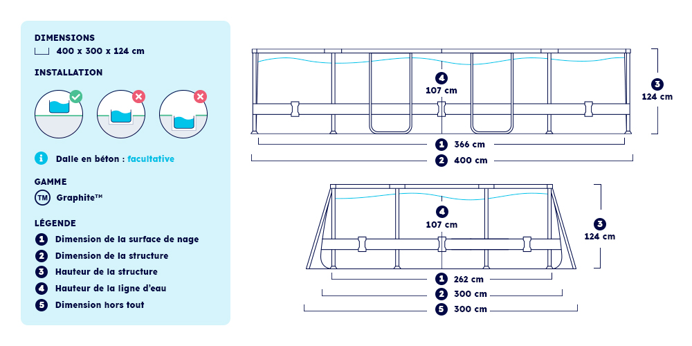 Montage piscine Graphite Intex